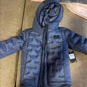 Kids Navy Hooded Puffer Jacket